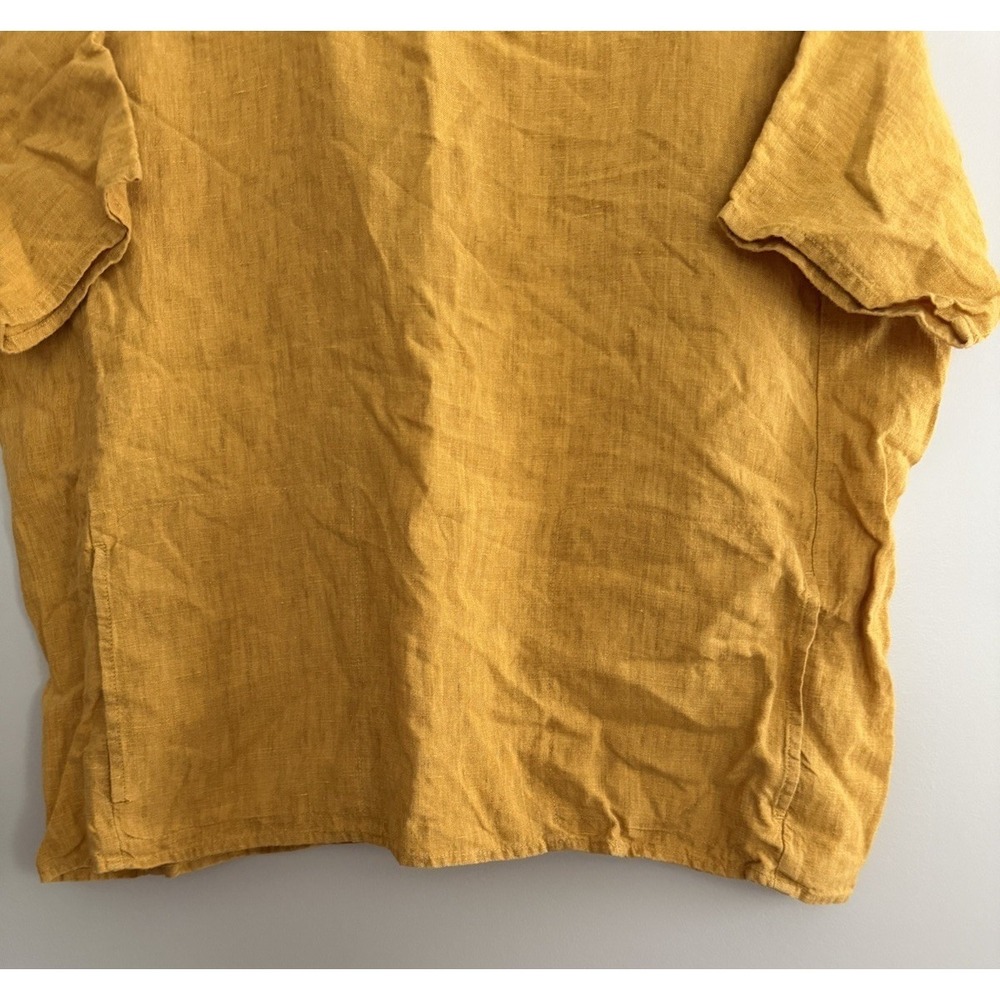 Eileen Fisher Organic Linen Square Top Mustard Yelllow Women's Size Small - Picture 5 of 10